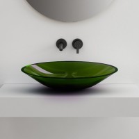 Накладная раковина Abber Kristall AT2812 emerald, зеленая