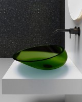 Накладная раковина Abber Kristall AT2812 emerald, зеленая