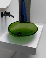 Накладная раковина Abber Kristall AT2812 emerald, зеленая