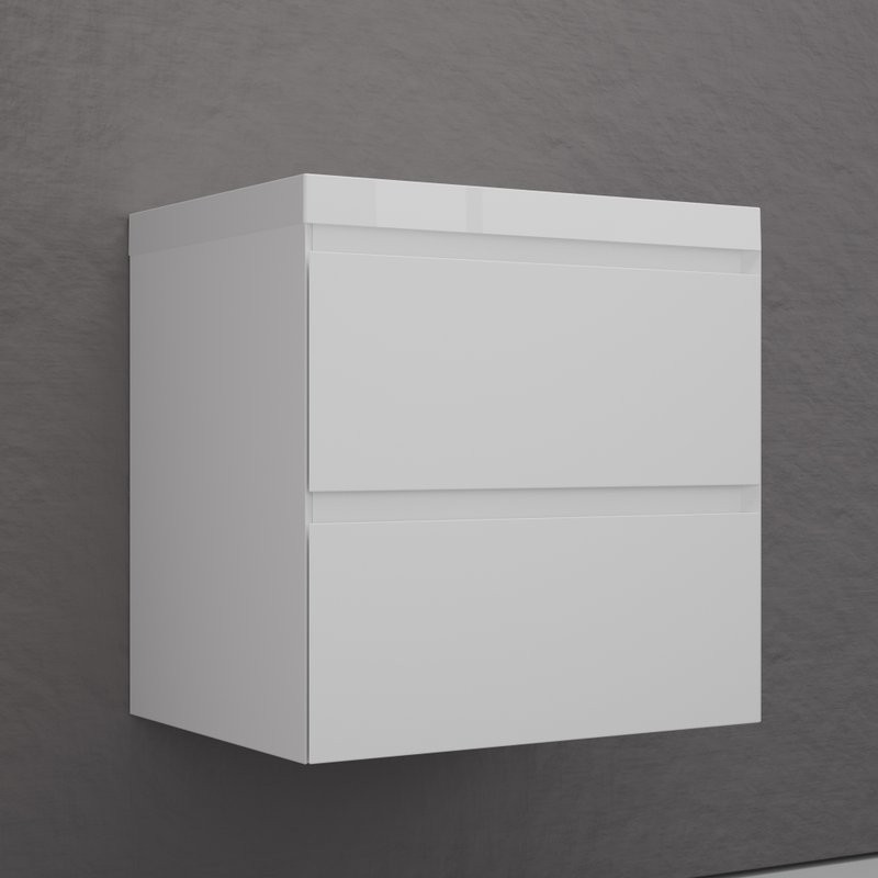 Тумба подвесная "Манхэттен 60" ЭМАЛЬ, под раковину ASTI, 2 ящика, PLUS, белый