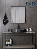 Накладная раковина GID Creativo Bm888 60 матовая черная, овальная, фаянс