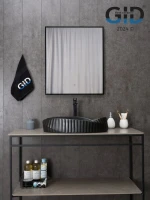 Накладная раковина GID Creativo Bm888 60 матовая черная, овальная, фаянс