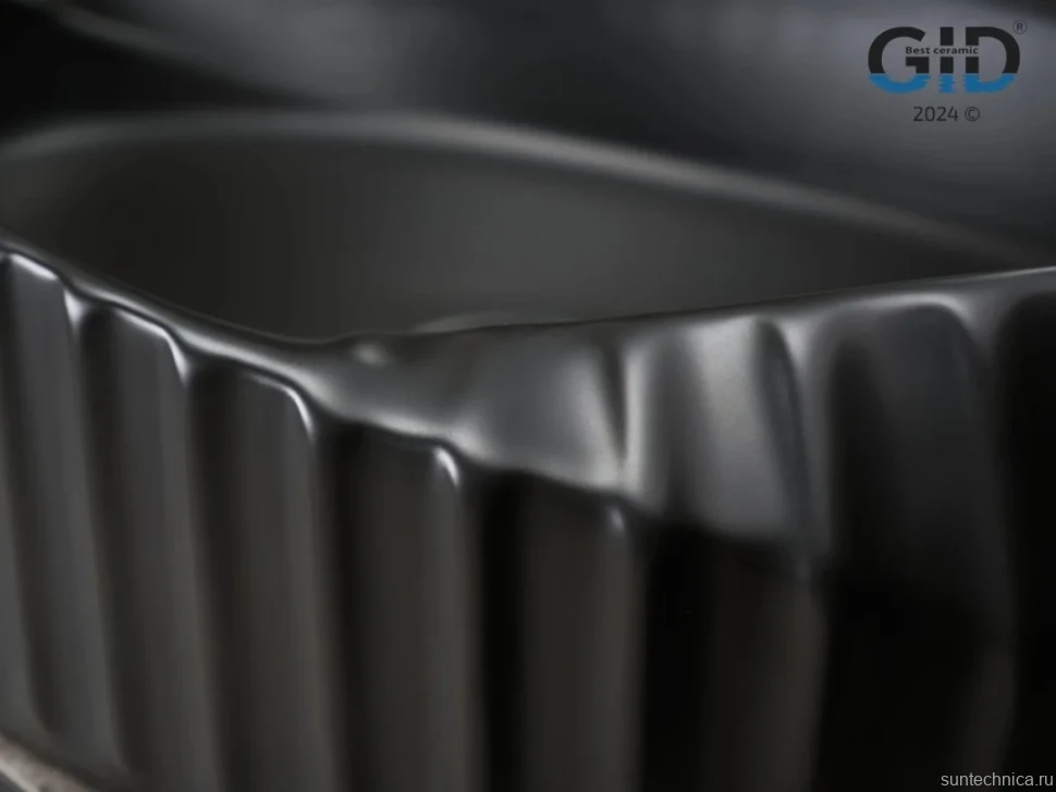 Накладная раковина GID Creativo Bm888 60 матовая черная, овальная, фаянс