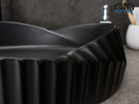 Накладная раковина GID Creativo Bm888 60 матовая черная, овальная, фаянс