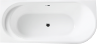 Акриловая ванна BelBagno BB410-1700-780-L без опоры 170x80 см, левая, пристенная, белая, со сливом-переливом