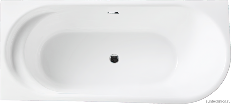 Акриловая ванна BelBagno BB410-1700-780-L без опоры 170x80 см, левая, пристенная, белая, со сливом-переливом