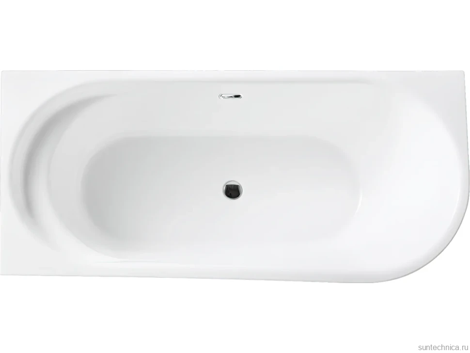Акриловая ванна BelBagno BB410-1700-780-L без опоры 170x80 см, левая, пристенная, белая, со сливом-переливом