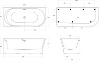 Акриловая ванна BelBagno BB410-1700-780-L без опоры 170x80 см, левая, пристенная, белая, со сливом-переливом