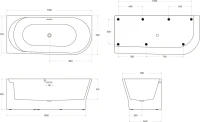 Акриловая ванна BelBagno BB410-1700-780-L без опоры 170x80 см, левая, пристенная, белая, со сливом-переливом