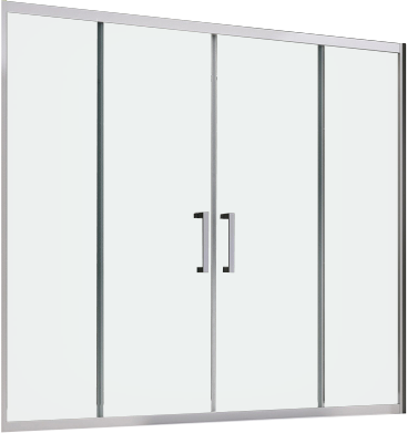 Шторка на ванну Abber Schwarzer Diamant AG57150 150x140, профиль хром, стекло прозрачное