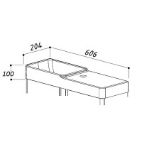 Тумба с раковиной Belux Даллас 60 L подвесная, белая глянцевая