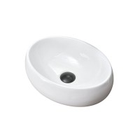 Накладная раковина GID Lago N9030ds 40 глянцевая белая, овальная, фаянс