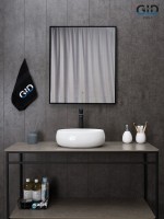 Накладная раковина GID Lago N9030ds 40 глянцевая белая, овальная, фаянс