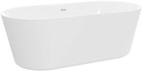 Акриловая ванна BelBagno BB306-1675 170x80 см, отдельностоящая, белая, овальная, с каркасом