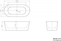 Акриловая ванна BelBagno BB306-1675 170x80 см, отдельностоящая, белая, овальная, с каркасом