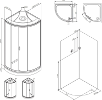 Душевая кабина AM.PM X-Joy W88C-401-090WT с крышей, белый