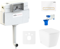 Комплект Lavinia Boho Унитаз приставной Aveo Rimless 3306404R + Крышка-сиденье Aveo 33290600 с микролифтом + Бачок скрытого монтажа RelFix 38020010 + Кнопка RelFix 38050802 + Дозатор RelFix 38040010