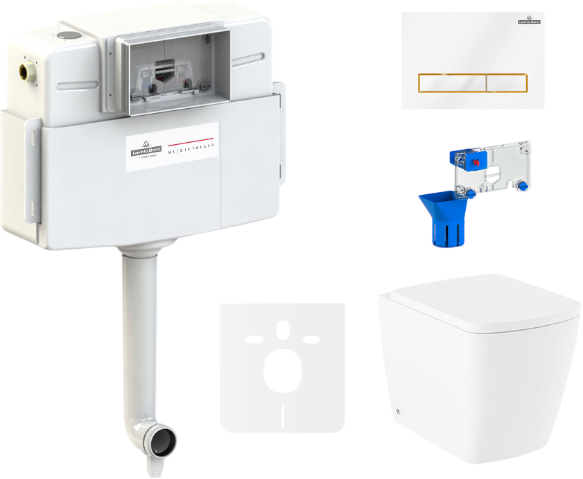 Комплект Lavinia Boho Унитаз приставной Aveo Rimless 3306404R + Крышка-сиденье Aveo 33290600 с микролифтом + Бачок скрытого монтажа RelFix 38020010 + Кнопка RelFix 38050802 + Дозатор RelFix 38040010