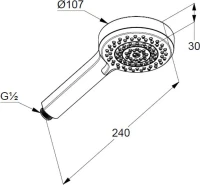 Душевая лейка Kludi DIVE S 3S 6883005-00 хром Душевая лейка Kludi DIVE S 3S 6883005-00 хром