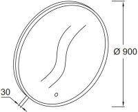 Зеркало круглое Jacob Delafon Odeon Rive Gauche EB1456-NF 90 с подсветкой