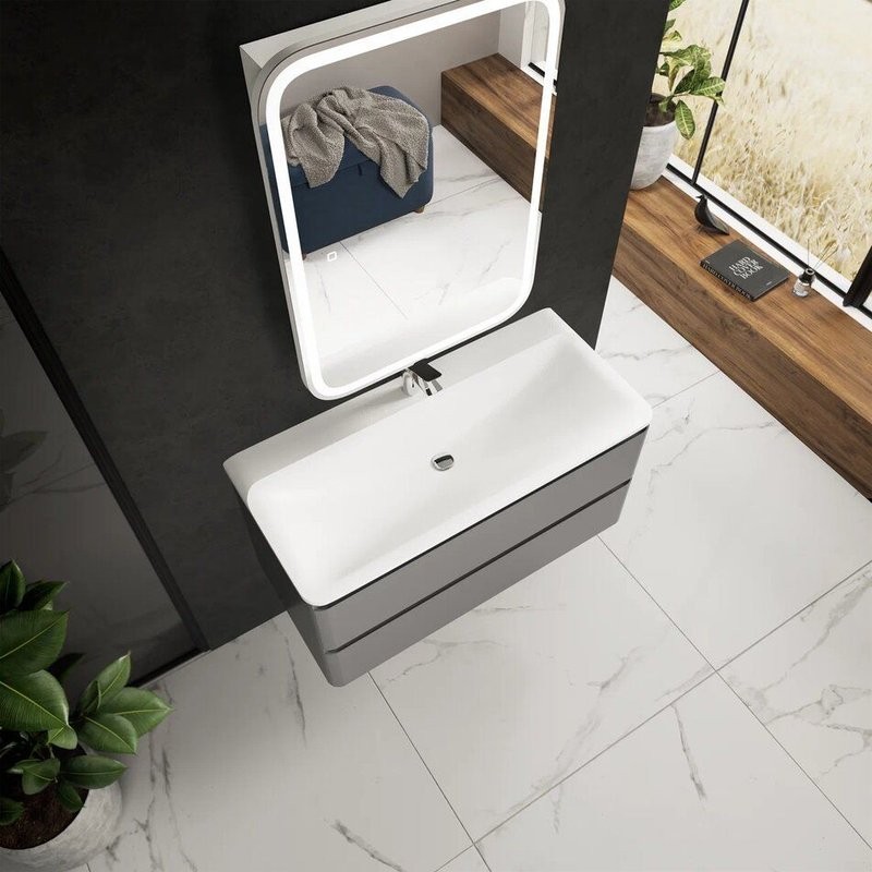 Тумба под раковину для ванной AQUAme S4 100 серая