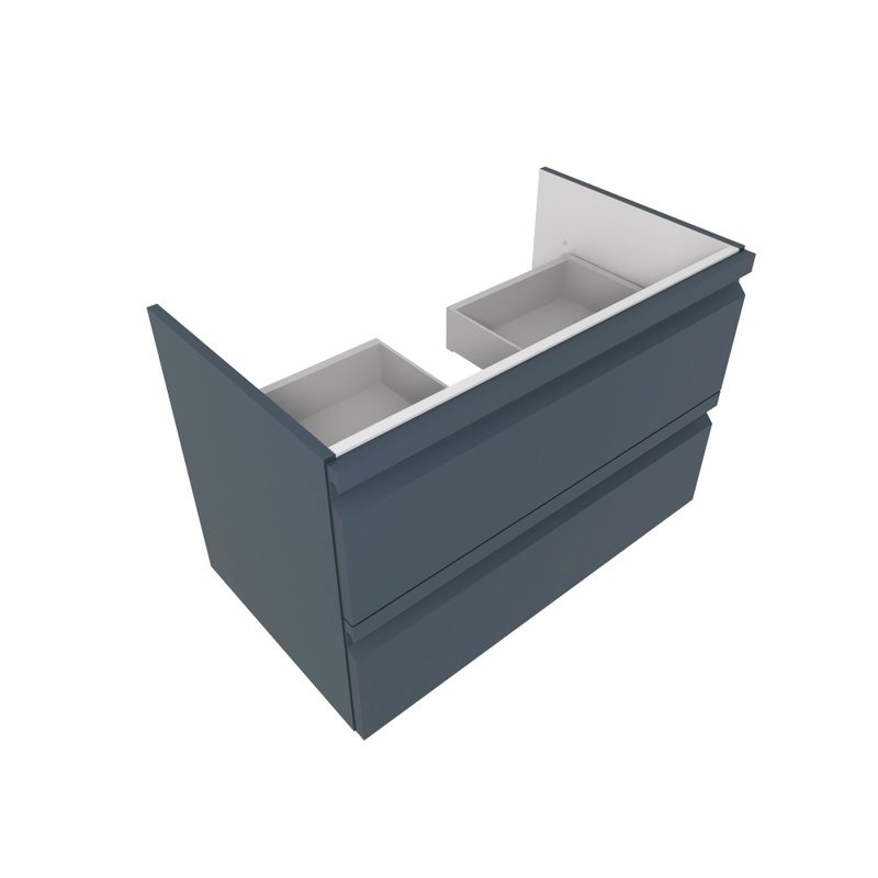 Тумба с раковиной AQUATEK Вега 80 подвесная, 2 ящика, матовая серая