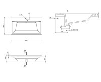 Мебельная раковина Grossman Блисс 80 накладная, глянцевая белая, прямоугольная, искусственный мрамор