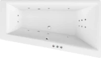 Акриловая ванна Excellent Sfera Slim WAEX.SFP17S.SMART R 170x100 см, угловая, правая, встраиваемая, с гидромассажем, белая, асимметричная, с каркасом, со сливом-переливом