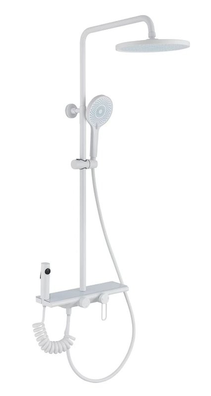 Душевая стойка Olive'S Kabrera 37294KBW с гигиеническим душем, белая матовая