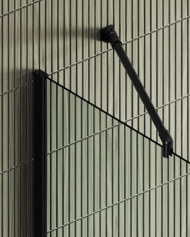 Душевая перегородка Maybahglass MGD-677-6ш 109 см, профиль черный, стекло прозрачное