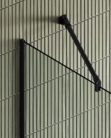 Душевая перегородка Maybahglass MGD-701-6у 69 см, профиль черный, стекло прозрачное