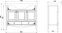 Тумба с раковиной ASB-Woodline Салерно 105 орех антикварный