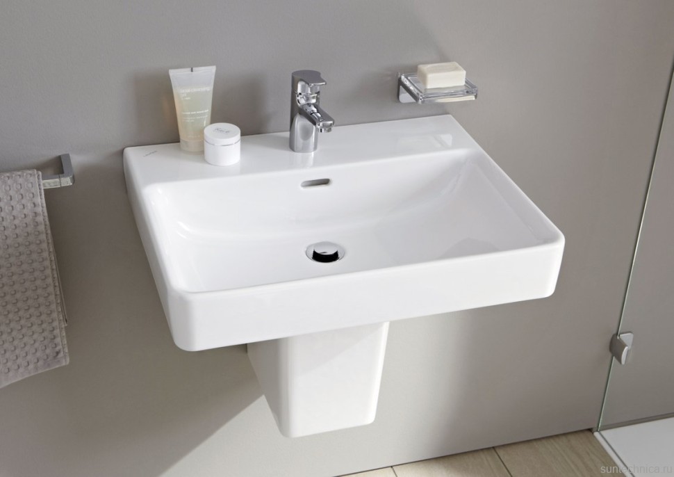 Раковина Laufen Pro S 8.1096.4.000.104.1 65 прямоугольная, с полупьедесталом