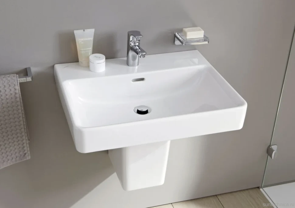 Раковина Laufen Pro S 8.1096.4.000.104.1 65 прямоугольная, с полупьедесталом