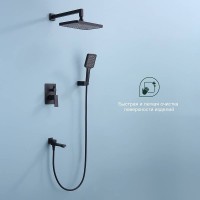 Душевой комплект Splenka S01 S01.27.06 С ВНУТРЕННЕЙ ЧАСТЬЮ, черный
