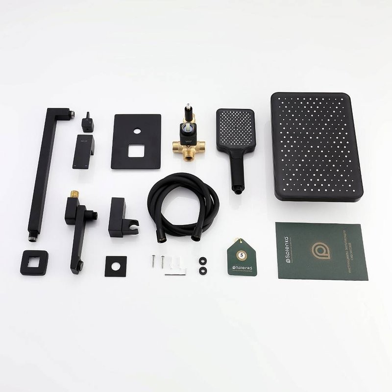 Душевой комплект Splenka S01 S01.27.06 С ВНУТРЕННЕЙ ЧАСТЬЮ, черный