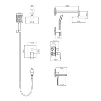 Душевой комплект Splenka S01 S01.27.06 С ВНУТРЕННЕЙ ЧАСТЬЮ, черный