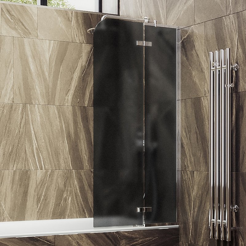 Шторка на ванну Maybahglass MGV-919-4 99 см, профиль хром, стекло графит матовое