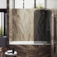 Шторка на ванну Maybahglass MGV-919-4 99 см, профиль хром, стекло графит матовое