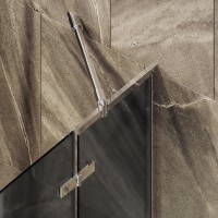 Шторка на ванну Maybahglass MGV-919-4 99 см, профиль хром, стекло графит матовое