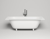 Ванна из искусственного камня Salini Ornella Axis S-Sense 180x80 см, встраиваемая, белая, на ножках