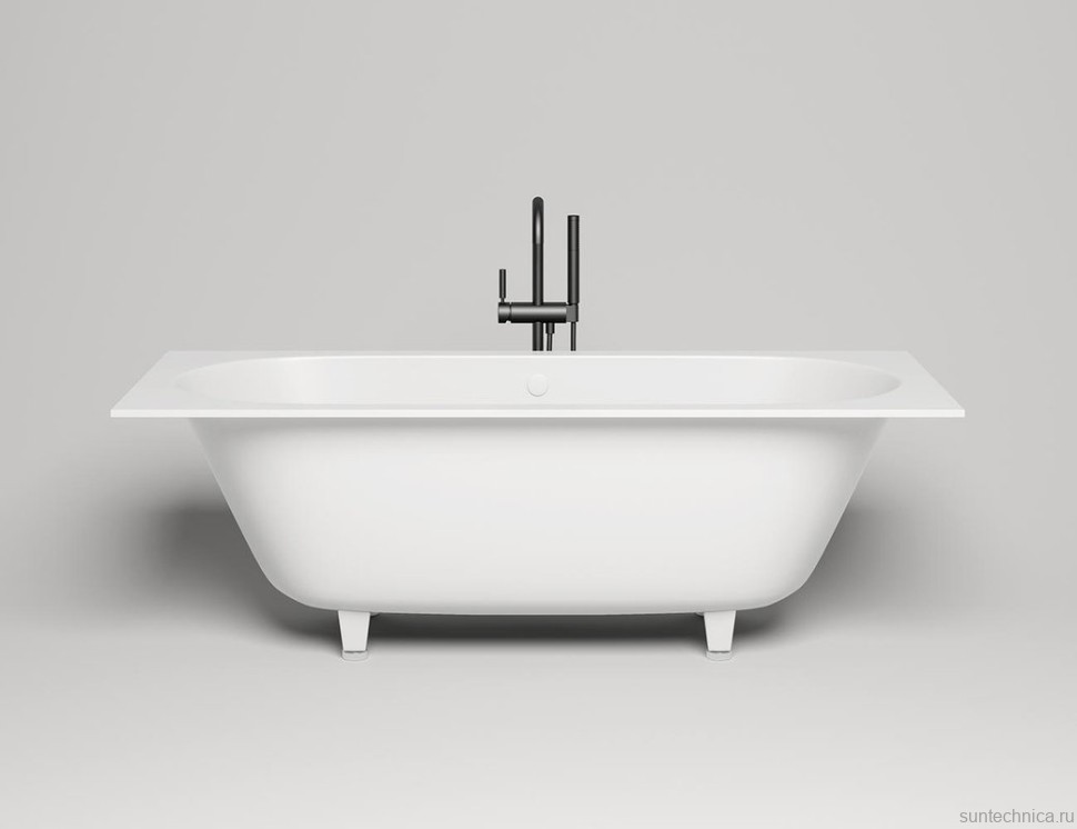 Ванна из искусственного камня Salini Ornella Axis S-Sense 180x80 см, встраиваемая, белая, на ножках
