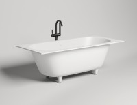 Ванна из искусственного камня Salini Ornella Axis S-Sense 180x80 см, встраиваемая, белая, на ножках