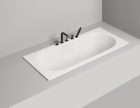 Ванна из искусственного камня Salini Ornella Axis S-Sense 180x80 см, встраиваемая, белая, на ножках