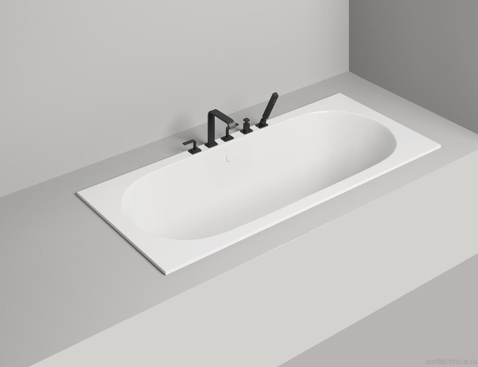 Ванна из искусственного камня Salini Ornella Axis S-Sense 180x80 см, встраиваемая, белая, на ножках
