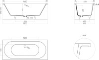 Ванна из искусственного камня Salini Ornella Axis S-Sense 180x80 см, встраиваемая, белая, на ножках