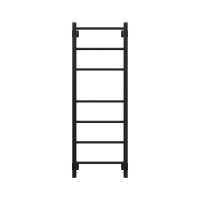 Полотенцесушитель электрический Grota Costa 430х1200 RAL9005 EL 120x45 см, подключение справа, слева, скрытое подключение справа, матовый черный, лесенка, из стали