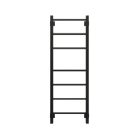 Полотенцесушитель электрический Grota Costa 430х1200 RAL9005 EL 120x45 см, подключение справа, слева, скрытое подключение справа, матовый черный, лесенка, из стали