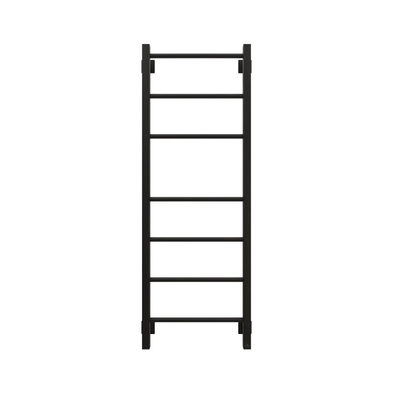 Полотенцесушитель электрический Grota Costa 430х1200 RAL9005 EL 120x45 см, подключение справа, слева, скрытое подключение справа, матовый черный, лесенка, из стали