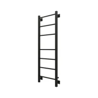 Полотенцесушитель электрический Grota Costa 430х1200 RAL9005 EL 120x45 см, подключение справа, слева, скрытое подключение справа, матовый черный, лесенка, из стали